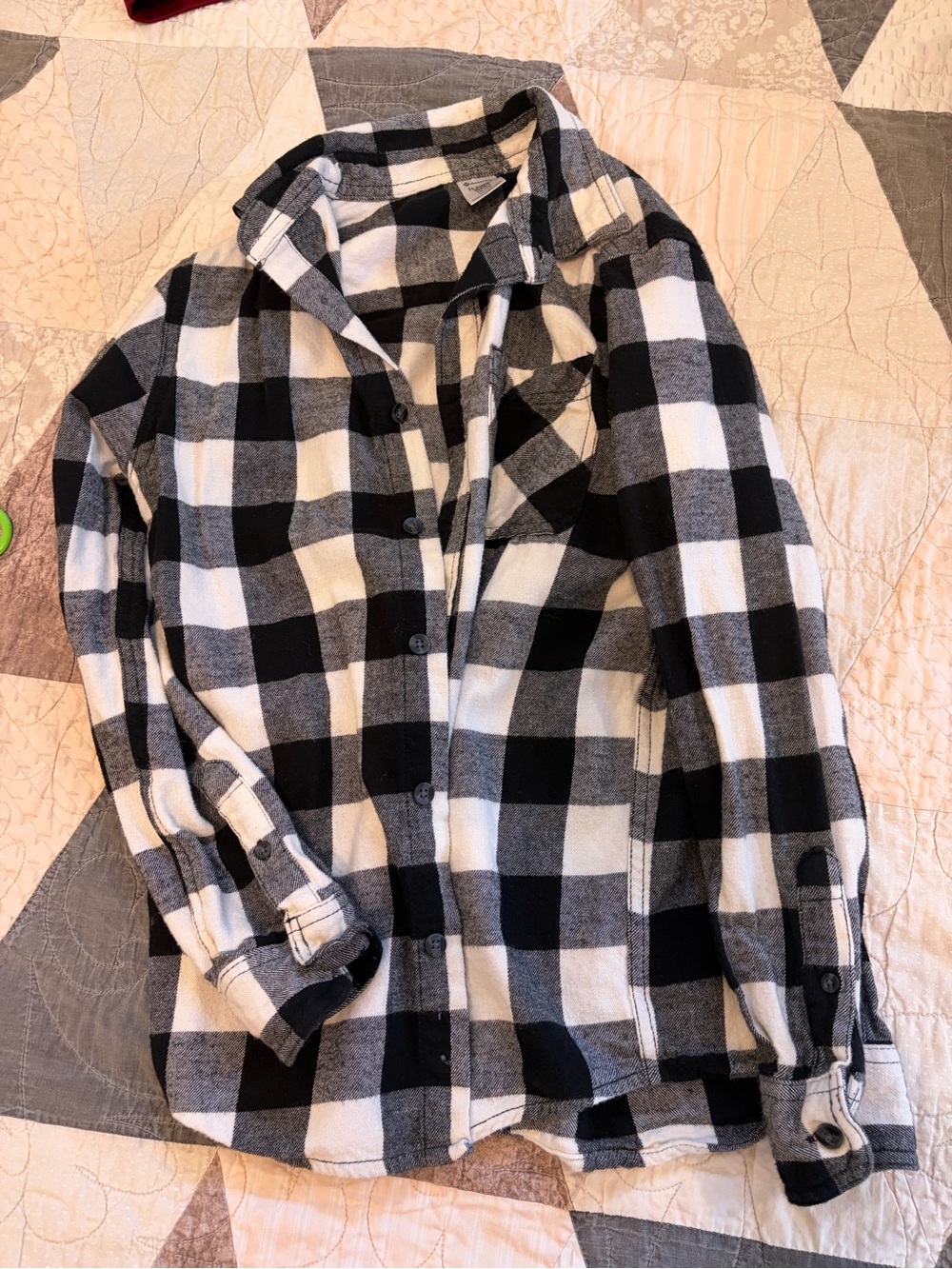 Black & White Buffalo Plaid boys Flannel Shirt